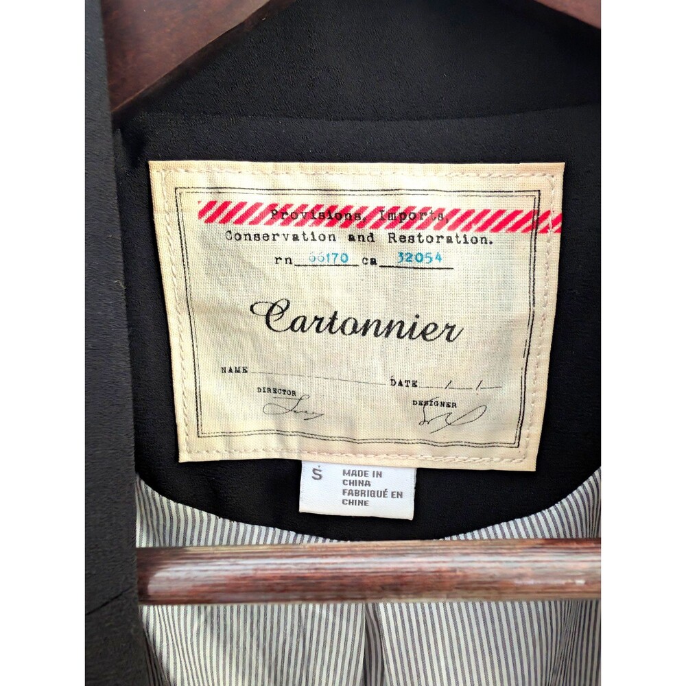 Cartonnier Women's Black Open Front Lined Short Jacket w/ Pockets Size S